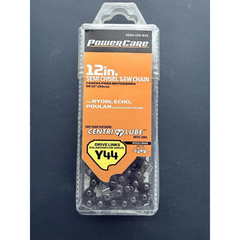 PowerCare Y44 12" Semi Chisel Chainsaw Chain 3/8" LP .050" 44DL Black